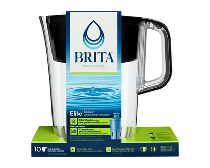 Brita Large 10 Cup Water Filter Pitcher with 1 Elite™ Filter, Made Without BPA, Tahoe, Black - 1.0 EA