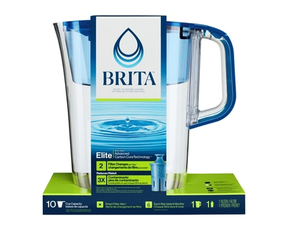 Brita Large 10 Cup Water Filter Pitcher with 1 Elite™ Filter, Made Without BPA, Tahoe, Blue - 1.0 EA