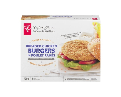 President's Choice Thick & Crispy Breaded Chicken Burgers, Fully Cooked - 700.0 G