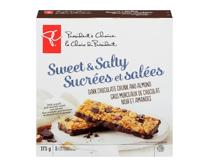 President's Choice Sweet & Salty Dark Chocolate & Almond Granola Bar - 175.0 G