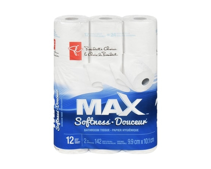 President's Choice Max Soft Toilet Paper, 12 Double Rolls = 24 Single Rolls - 12.0 EA