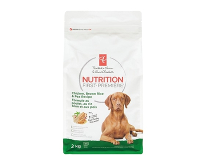 le Choix du Président Nourriture pour chiens Nutrition première, poulet, riz brun et pois - 2.0 KG