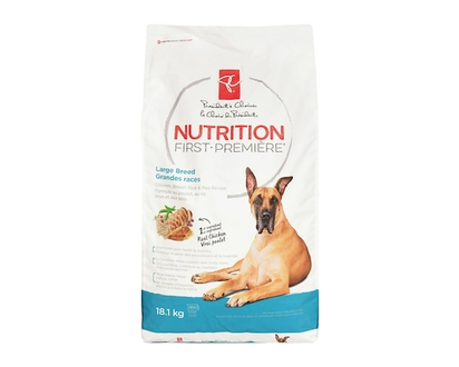 President's Choice Nutrition First Large Breed Dog Food, Chicken, Brown Rice & Pea - 18.14 KG