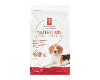President's Choice Nutrition First Dog Food, Lamb, Brown Rice & Pea - 7.0 KG