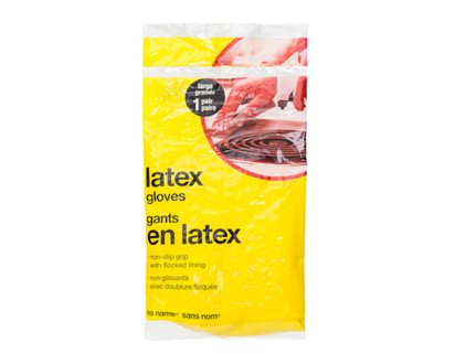 No Name Latex Rubber Gloves, Large - 1.0 EA