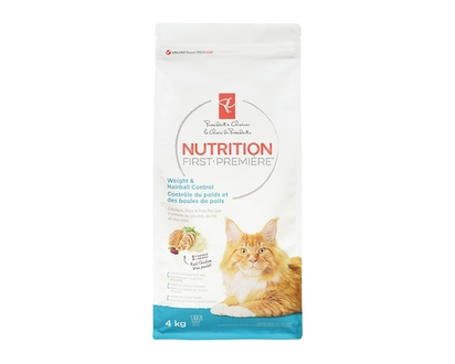 President's Choice Nutrition First Weight & Hairball Control Cat Food, Chicken, Rice & Pea - 4.0 KG