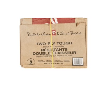 President's Choice Two-Ply Tough Paper Yard Waste Bag - 5.0 EA