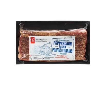 President's Choice Old-Fashioned Style Peppercorn Bacon - 1.0 KG
