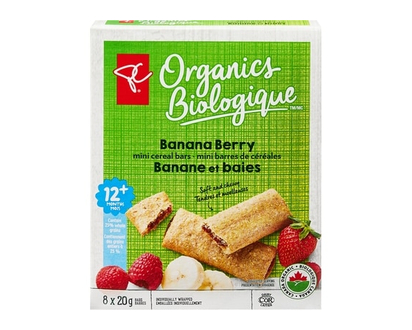 PC Biologique Mini barres de céréales banane et baies - 160.0 G
