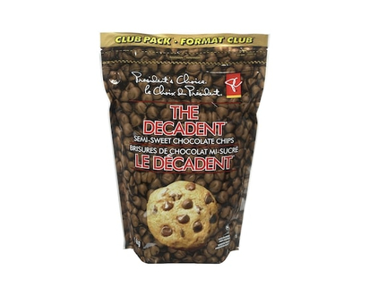 President's Choice The Decadent Semi Sweet Chocolate Chips, Club Size - 1.0 KG