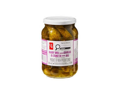 President's Choice Baby Dill Pickles with Garlic - 500.0 ML