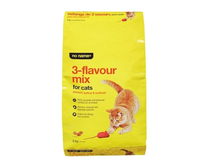 No Name 3-Flavour Mix Dry Cat Food, Chicken, Turkey & Seafood - 8.0 KG