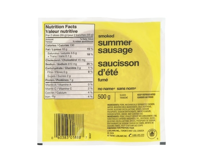 No Name Smoked Summer Sausage, Sliced - 500.0 G