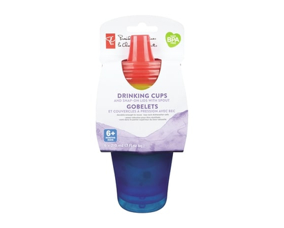 President's Choice 7Oz Drinking Cups With Snap-On Lids, 6+ Months - 1.0 EA