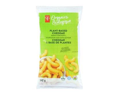 PC Biologique Soufflés de maïs au cheddar cuits au four à base de plantes - 142.0 G