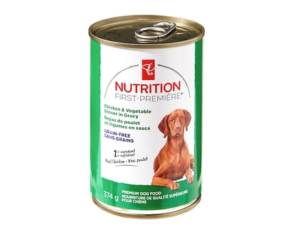 President's Choice Nutrition First Chicken and Vegetable Dinner in Gravy Premium Dog Food - 374.0 G