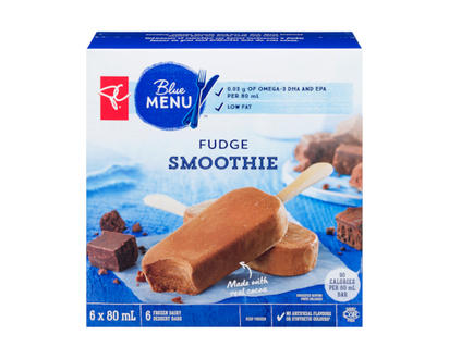 PC Blue Menu Fudge Smoothie Frozen Dairy Dessert Bars - 80.0 ML