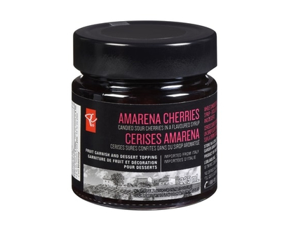 PC Black Label Amarena Cherries Candied Sour Cherries in a Flavoured Syrup - 225.0 ML