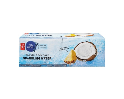 PC Menu Bleu Eau pétillante, ananas noix de coco - 355.0 ML