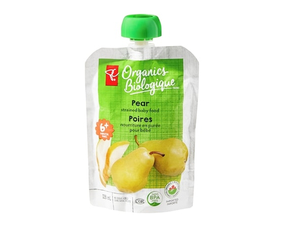 PC Organics Pear Strained Organic Baby Food - 128.0 ML