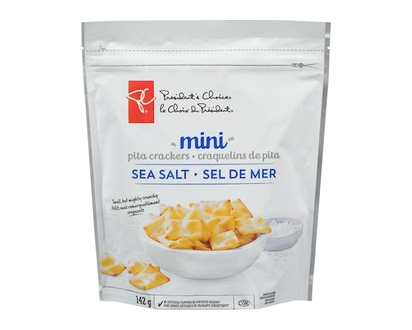 le Choix du Président Mini Craquelins de pita au Sel de Mer - 142.0 G
