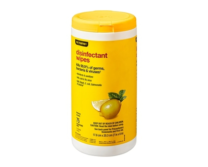 No Name Lemon Scent Disinfectant Wipes - 75.0 EA