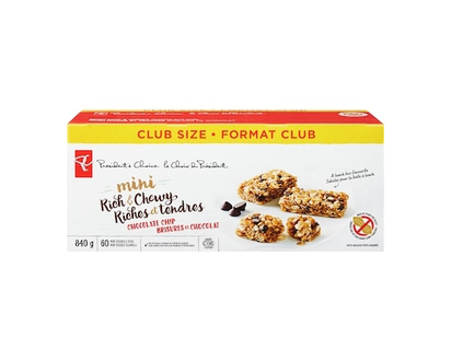 President's Choice Mini Rich and Chewy Chocolate Chip Granola Bars Club Size - 840.0 G