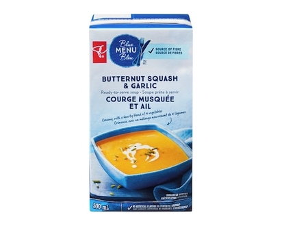 PC Blue Menu Butternut Squash and Garlic Ready-to-Serve Soup - 500.0 ML