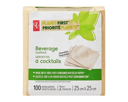 President's Choice Planet First™ Beverage Napkins - 100.0 EA