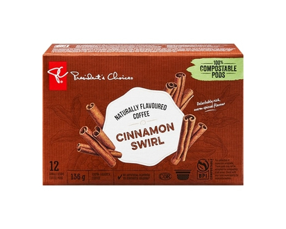 PC® Cinnamon Swirl Naturally Flavoured Single Serve Coffee Pods - 12.0 EA