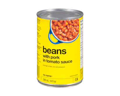 No Name Beans with Pork in Tomato Sauce - 398.0 ML