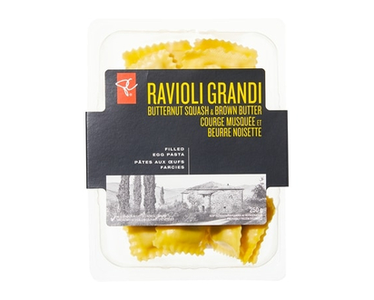 PC Collection noire Ravioli grandi à la courge musquée et au beurre brun - 250.0 G