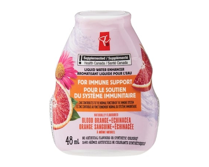 le Choix du Président Eau liquide enrichie d'orange sanguine et d'échinacée avec zinc pour le soutien du système immunitaire - 48.0 ML