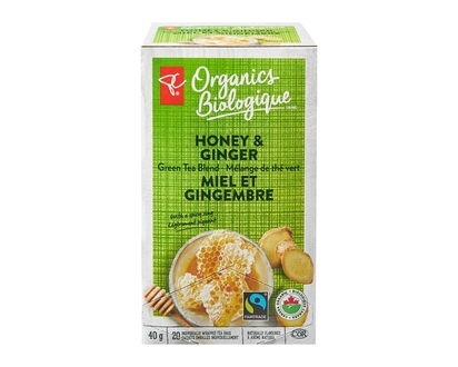 PC Organics Green Tea Blend, Honey & Ginger - 20.0 EA