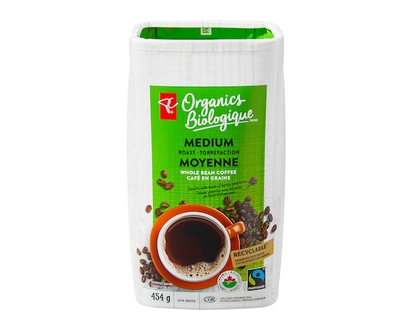 PC Organics Medium Roast Organic Whole Bean Coffee - 454.0 G