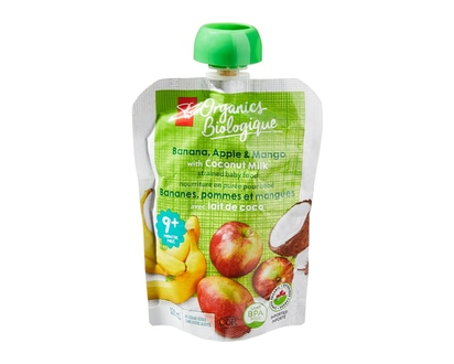 PC Organics Banana, Apple and Mango Baby Food with Coconut Milk - 128.0 G