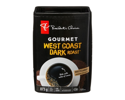 le Choix du Président Café moulu Café noir de la Côte Ouest à mouture fine Gourmet - 875.0 G