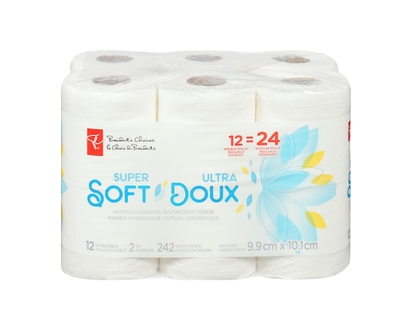 President's Choice Super Soft Hypoallergenic Bathroom Tissue 12 Pack - 1.0 EA