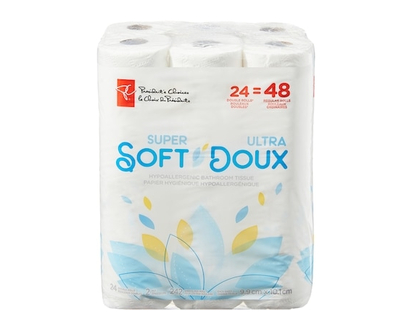 President's Choice Super Soft Hypoallergenic Bathroom Tissue 24 Pack - 24.0 EA