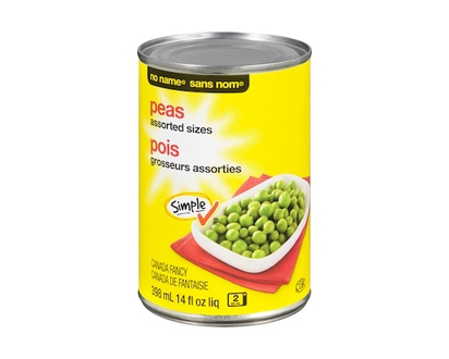 No Name Peas, Assorted Sizes - 398.0 ML