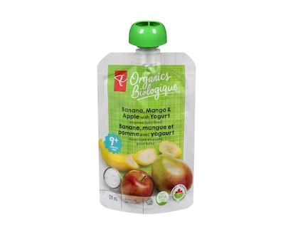 PC Biologique Yogourt Banane, Mangue Et Pomme - 128.0 ML