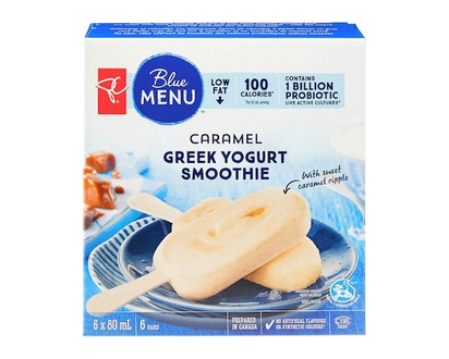 PC Blue Menu Caramel Greek Yogurt Smoothie Frozen Bars - 80.0 ML