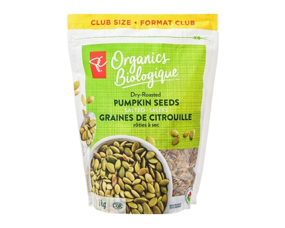 PC Organics Dry-Roasted Pumpkin Seeds, Salted 1 kg - 1.0 KG