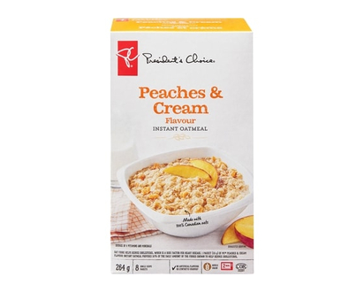 President's Choice Instant Oatmeal, Peaches and Cream, 8 Servings - 264.0 G