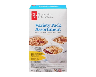 President's Choice Instant Oatmeal, Variety Pack, 8 Pack - 314.0 G