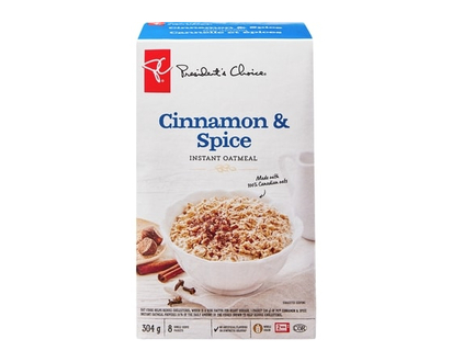 President's Choice Instant Oatmeal, Cinnamon & Spice, 8 Servings - 304.0 G