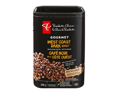 President's Choice Gourmet West Coast Dark Roast Whole Bean Coffee - 340 G
