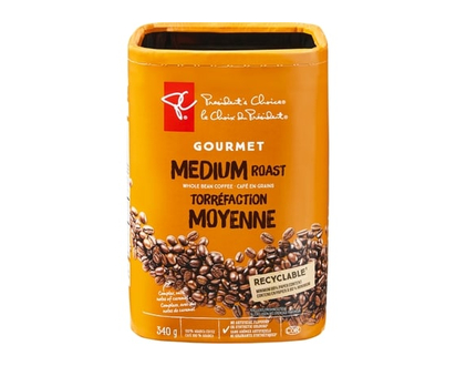President's Choice Gourmet Medium Roast Whole Bean Coffee - 340 G