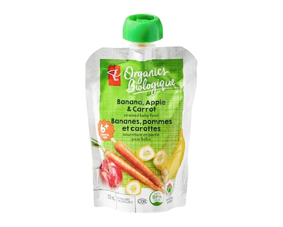 PC Organics Banana, Apple, and Carrot Strained Organic Baby Food - 128.0 ML