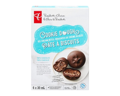 President's Choice Triple Chocolate Cookie Dough Ice Cream Bites - 180.0 ML